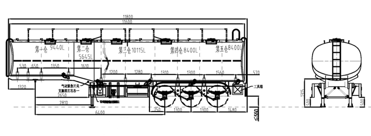 Draw of fuel tanker trailer