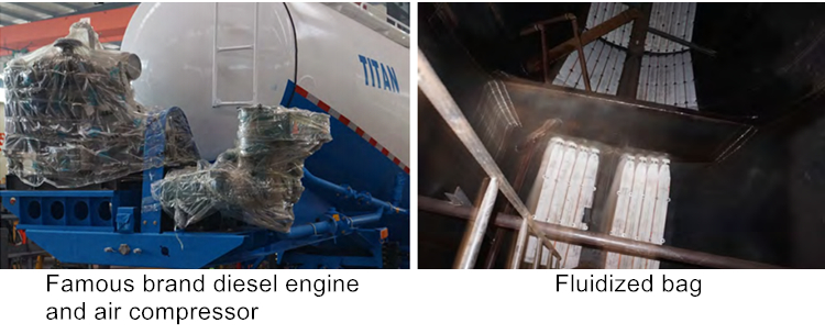 Details parts of 4 axle bulk cement trailer
