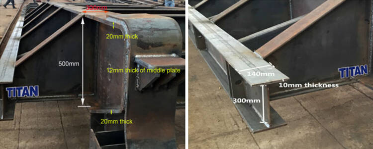 Main Beam details of Lowloader trailer