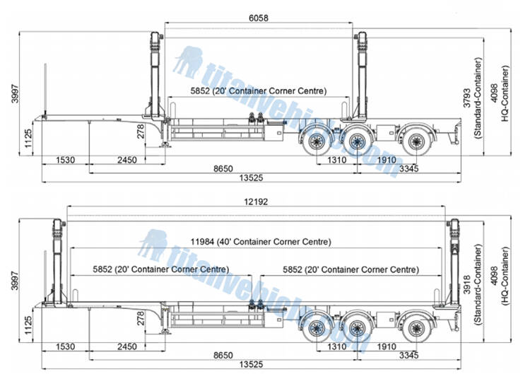 Side Lifter Container Truck Trailer for Sale