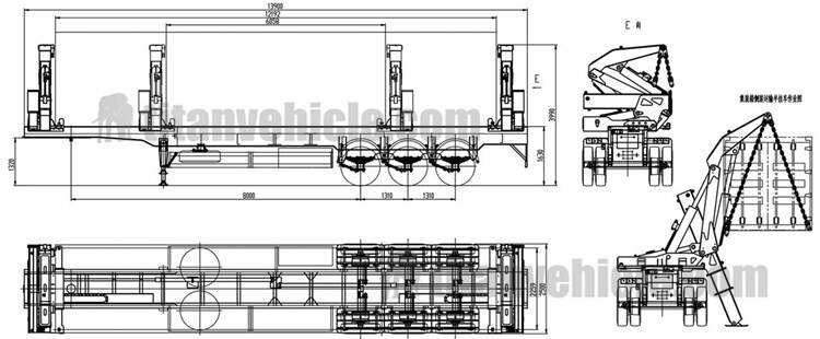Drawing of 20/40Ft Container Loading Trailer