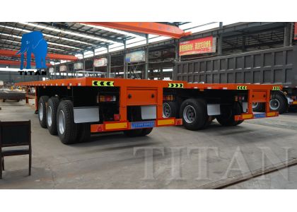 2 set 3 axles 40ft flatbed semi trailer ready ship to Brazil